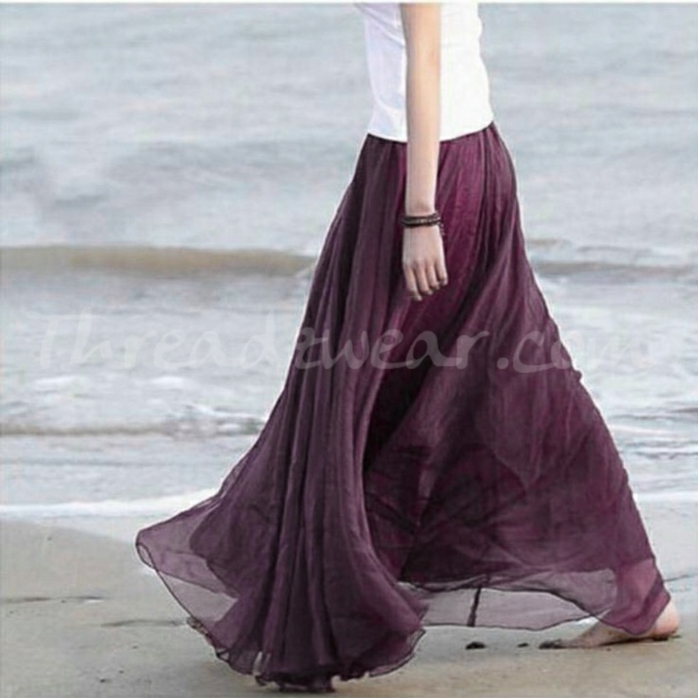 Mesh maxi skirt